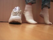 One day of sexy Russian's feet girl with sock's and oil 10/16