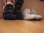 One day of sexy Russian's feet girl with sock's and oil 6/16