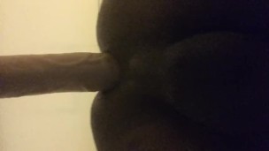 Black bottom rides dildo for practice