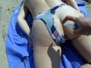 stepsister came to visit me, and I fucked her on the beach and cum on pussy 5/16