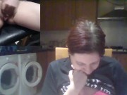 Two Camera Kitchen Orgasm Fun - Screenshot 12 of 16 - Redhead