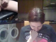 Two Camera Kitchen Orgasm Fun - Screenshot 8 of 16 - Redhead