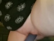 Redhead bbw fucks and sucks a 10 inch dildo