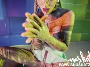 Latex BDSM fetish kink pussy pump-Heavily tattoo inked skinny dread girl 12/16