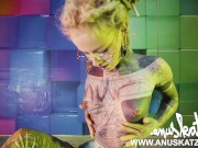 Latex BDSM fetish kink pussy pump-Heavily tattoo inked skinny dread girl 7/16