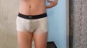 Teen Guy Pissing in His Boxers - Desperate Wetting