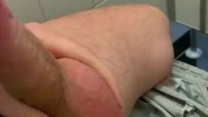  boy jerks off on toilet in work
