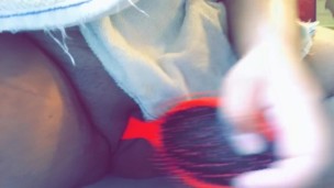 CHUBBY LATINA TEEN FUCKS BRUSH HANDLE AFTER SHOWER