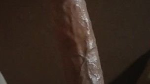 Big dick in cock ring cums hard