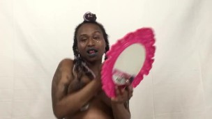 Short and Sweet: Topless Dancing While Putting on Dick Sucking Lipstick