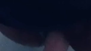 Up close Pussy riding dildo
