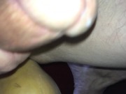 huge vegetable insertion - butternut squash - close up and cum