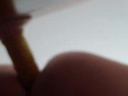 BBW fucks asshe with dildo