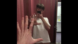 Dream Boy beautifully Masturbation on herself at the Mirror / Big Dick 23cm