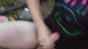 Jerking off in the woods