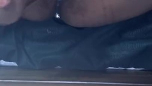 Fat Black Pussy Squirting on Dildo