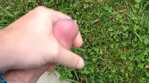 Outside jerk off