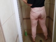 Stacey Reid Pisses in Her Pants in Her Girlfriends Shower!