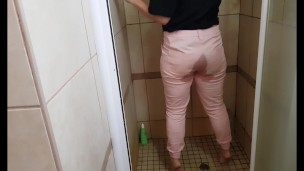 Stacey Reid Pisses in Her Pants in Her Girlfriends Shower!