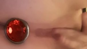 Sliding my Anal Plug Into my Ass