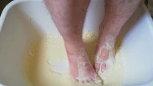 Fun with flour and yellow water