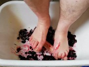fun with frozen blackberries and dildo