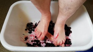 fun with frozen blackberries and dildo