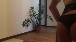 Femboy fingering ass and cumming after teasing play