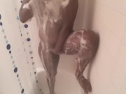 Hot and horny. Took a shower to cool me off 3/16