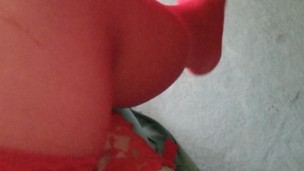 The Queen air dries her sweaty boot foot