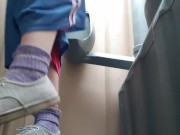 Pissing In A Mini Urinal In An Outhouse 13/16