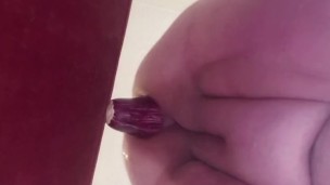 BBWFISTSLUT eggplant anal insertion