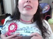 Spitting on my big tits 1/16