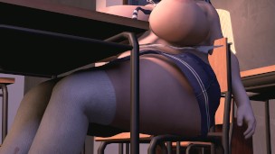 Japanese Teen Schoolgirl Weight Gain in Class - Huge boobs and Long Legs