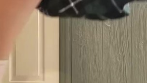 School girl pees uniform and panties from desperation