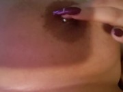 Playing with my left nipple