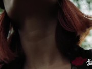 I tease him, fucks and eat sweet cum creampie from my pussy on the nature 11/16