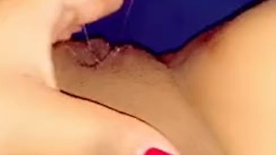 Ebony BBW shows you how soaked she is