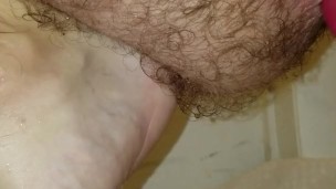 Fresh out of the shower anal dildo