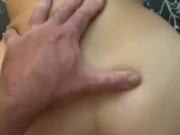 College girl gets cumshot on asshole after sucking and fucking big cock