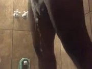 Stroking big black thick long dick