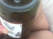 Horny Blonde Milf Fucks Herself With  Bottle Cream Pie