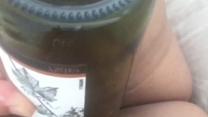 Horny Blonde Milf Fucks Herself With Bottle Cream Pie