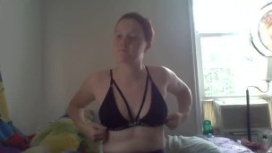 Baby girl masturbates and comes a lot to videos of daddy jerking off