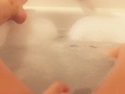 Rubbing my pussy in my hotel bathtub