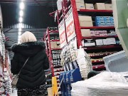 big butt MILF in miniskirt and pantyhose in diy store 16/16