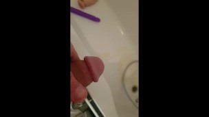GAPING ASS | Peeing in bath, gaping my ass 12 inch dildo and butt plug