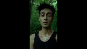 Taste my cum in the hot summer evening ( amateur cum to the camera )