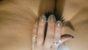 GanjaGoddess69 brushes her pussy hair then fucks her hairbrush solo female