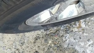 Country Girl Stamds and Pees On Truck Tire